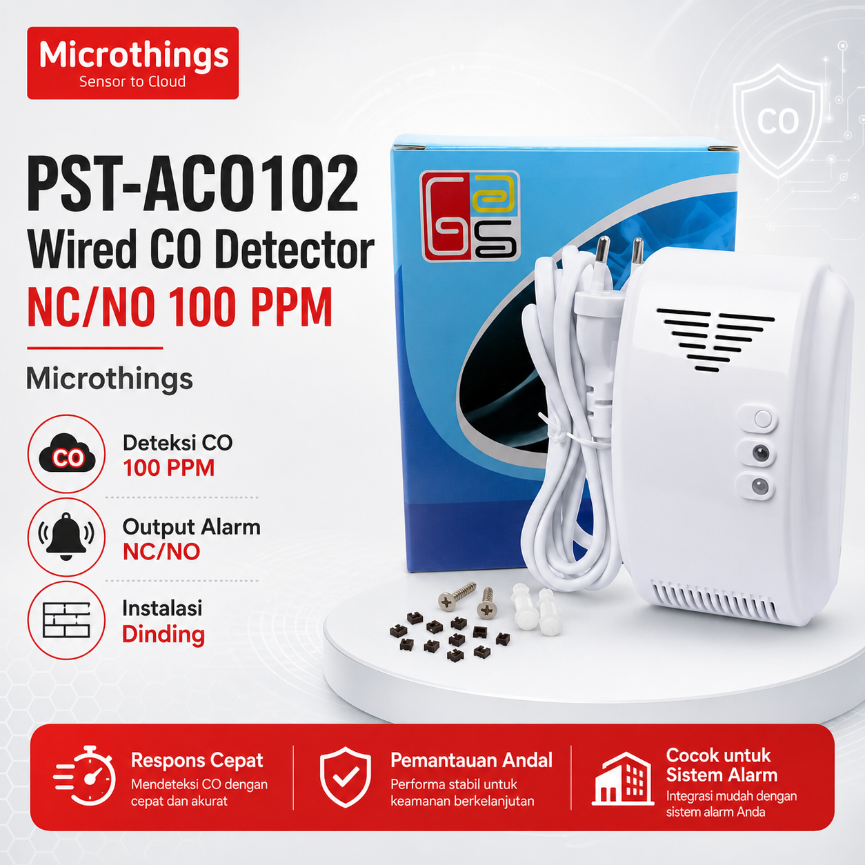PST-ACO102 Wired CO Detector NC and NO 09082026