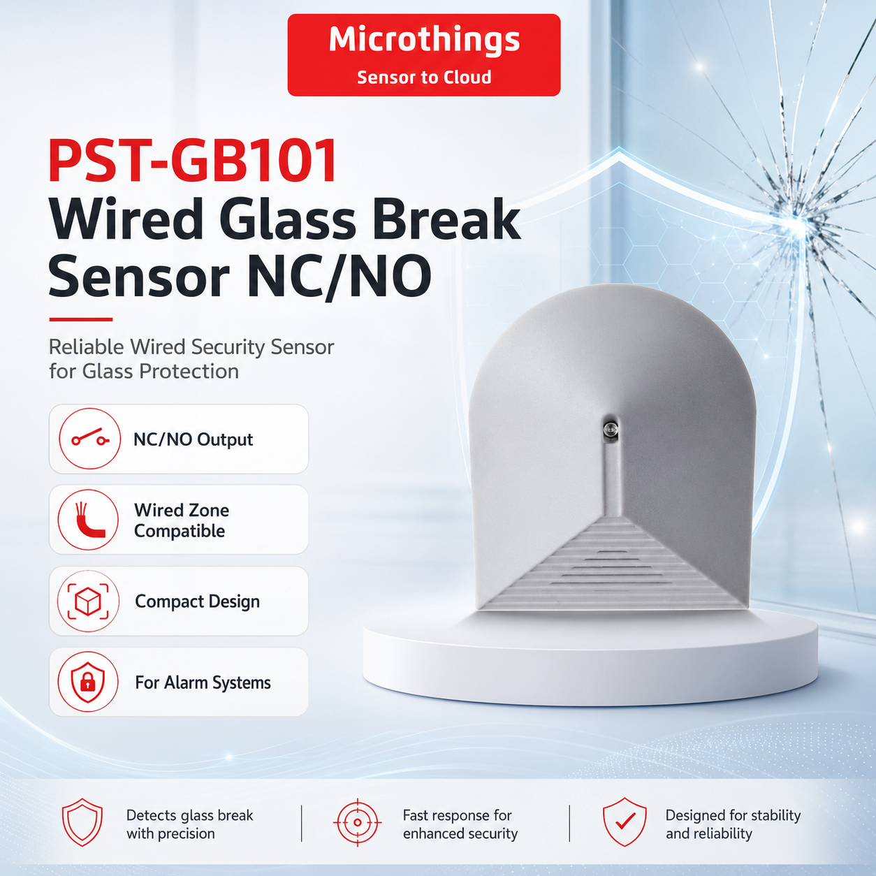 PST-GB101 Wired Glass Break Sensor 29072026