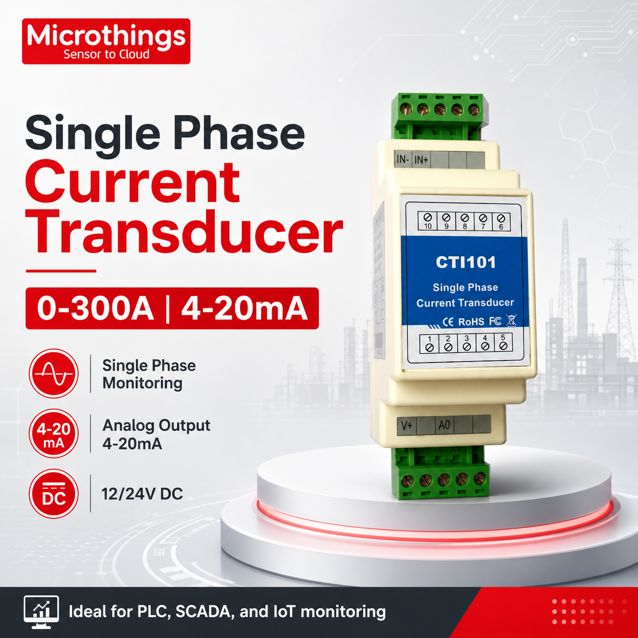 Single Phase Current Transducer 0-300A 19082026 Single Phase Current Transducer 0-300A 19082026