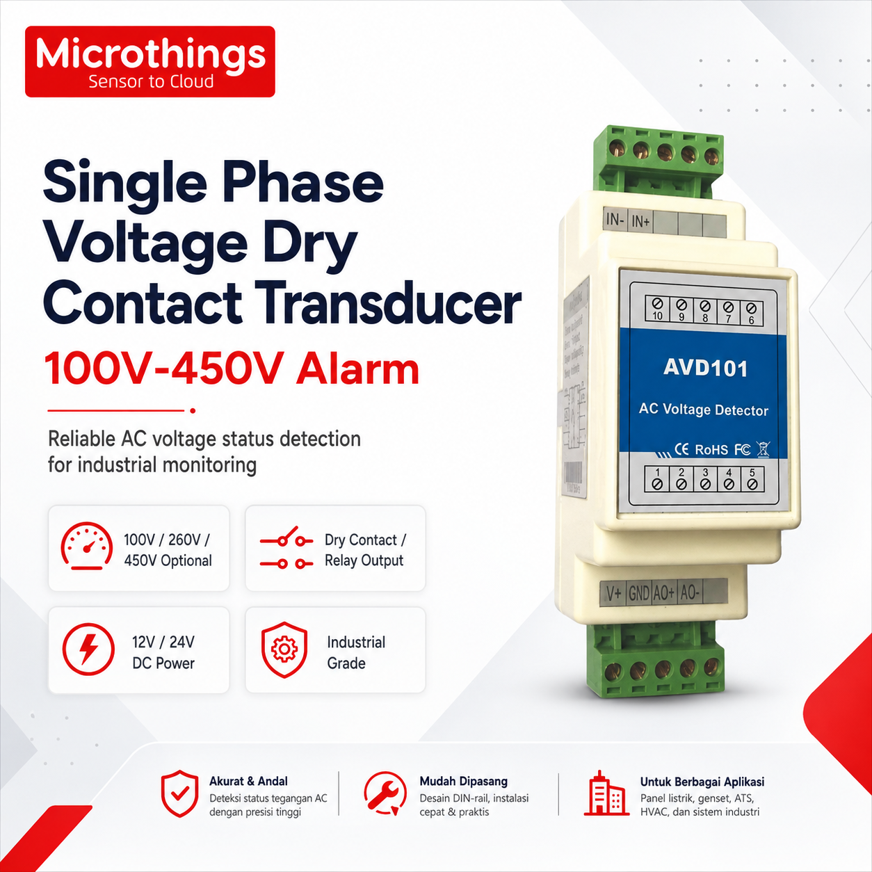 Single Phase Voltage Dry Contact Transducer 19082026