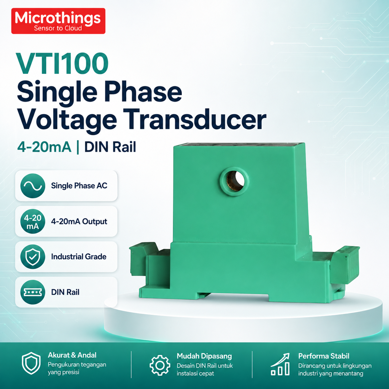 VTI100 Single Phase Voltage Transducer 4-20mA 18082026 VTI100 Single Phase Voltage Transducer 4-20mA 18082026