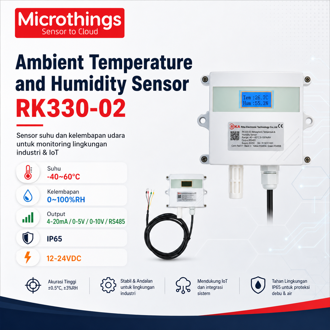 Ambient Temperature and Humidity Sensor RK330-02 15062026 Ambient Temperature and Humidity Sensor RK330-02 15062026