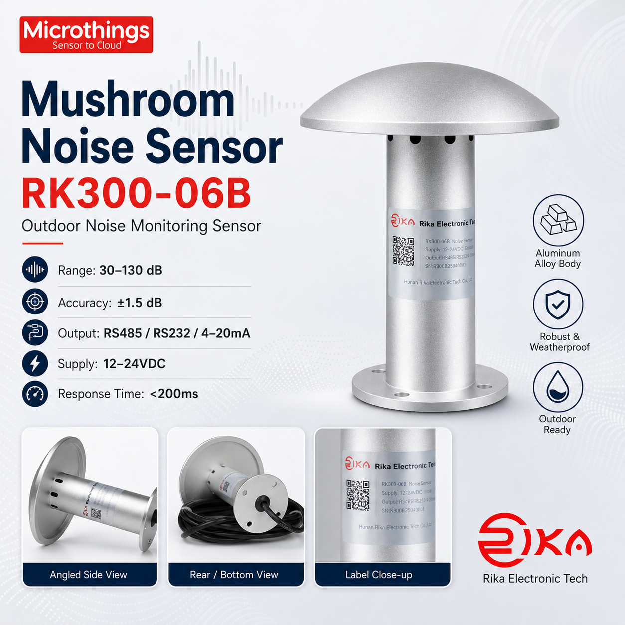 Mushroom Noise Sensor RK300-06B Mushroom Noise Sensor RK300-06B