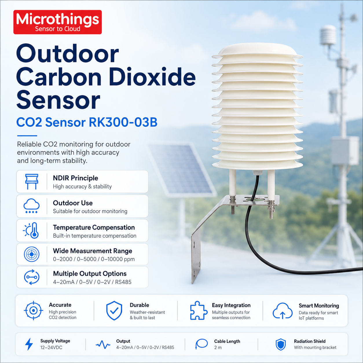 Outdoor Carbon Dioxide Sensor CO2 Sensor RK300-03B