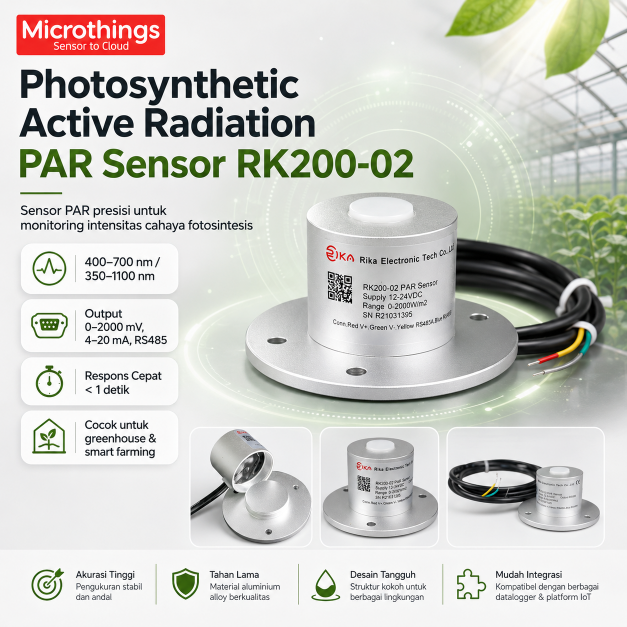 Photosynthetic Active Radiation PAR Sensor RK200-02 300626