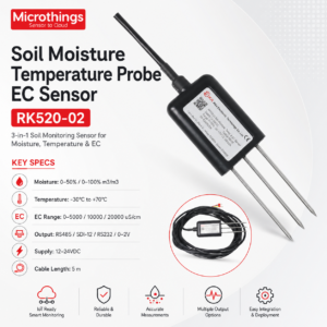 Soil Moisture Temperature Probe EC Sensor RK520-02
