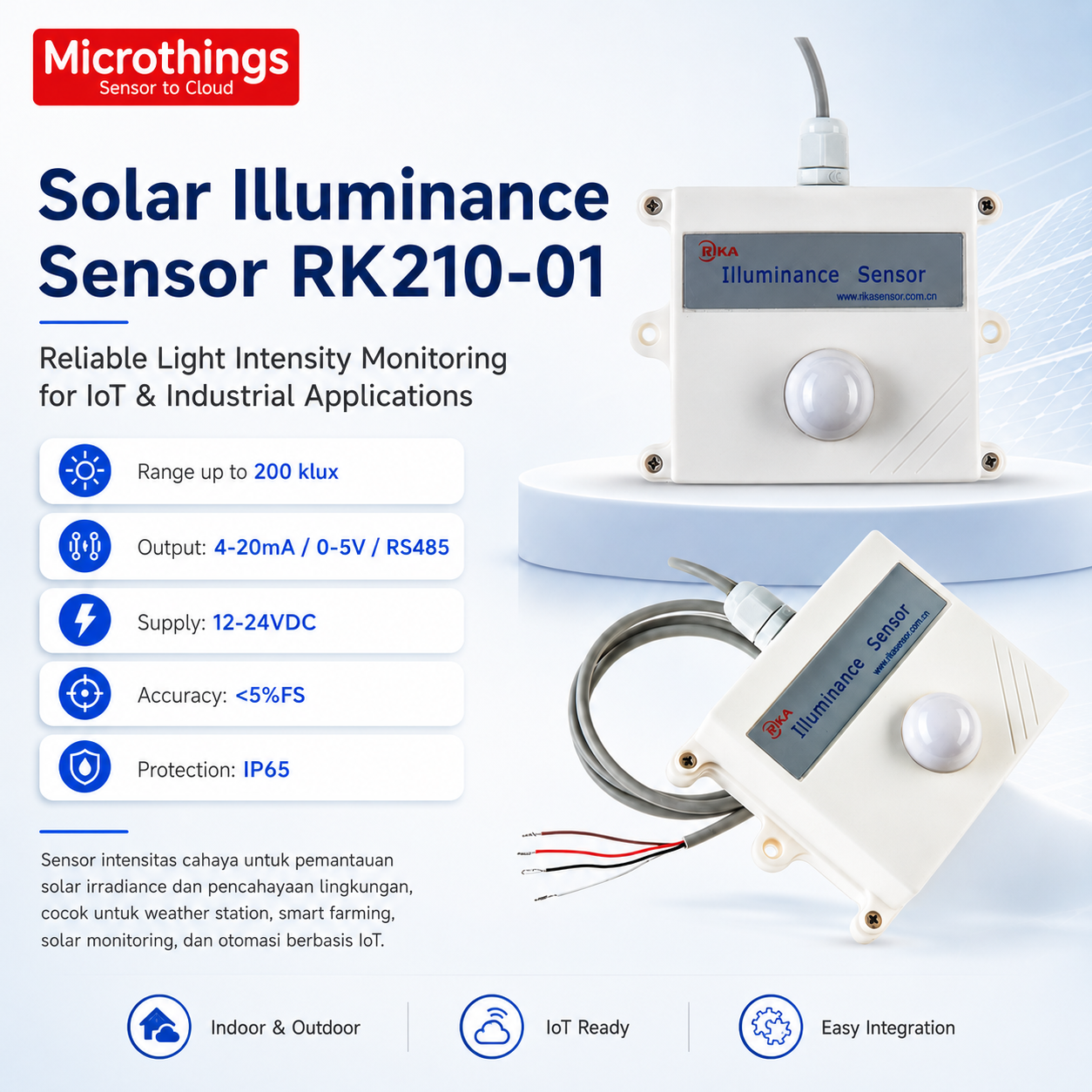 Solar Illuminance Sensor RK210-01 Solar Illuminance Sensor RK210-01