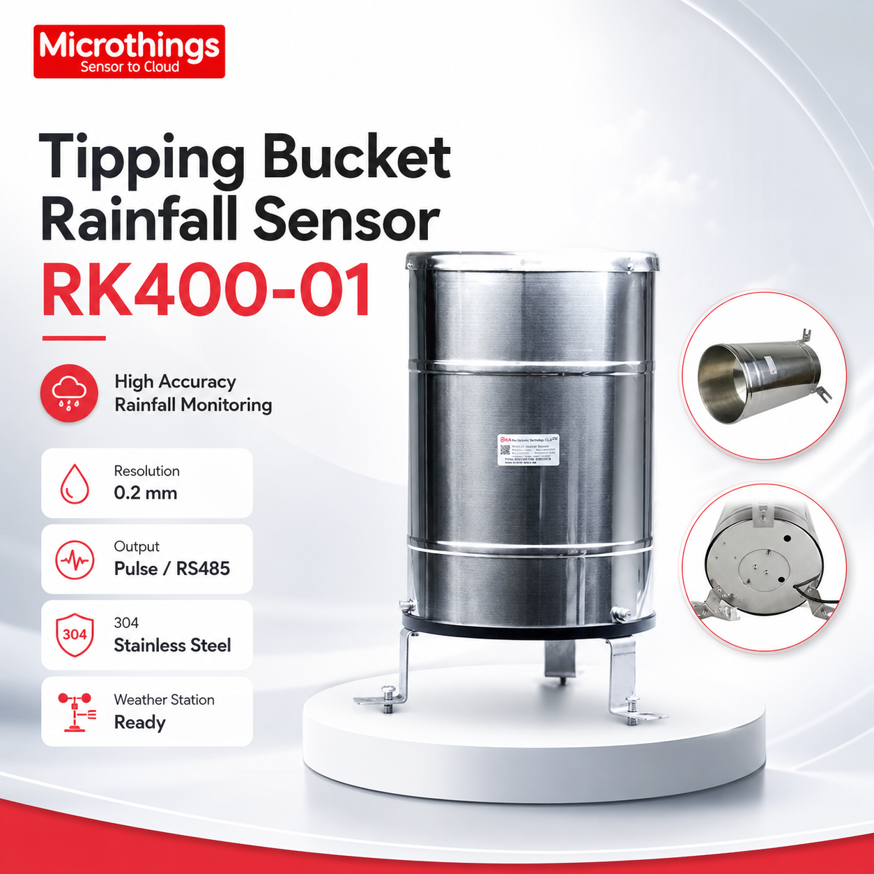 Tipping Bucket Rainfall Sensor RK400-01 070726