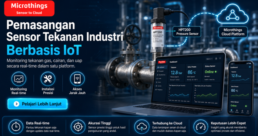 Pemasangan Sensor Tekanan Industri Berbasis IoT