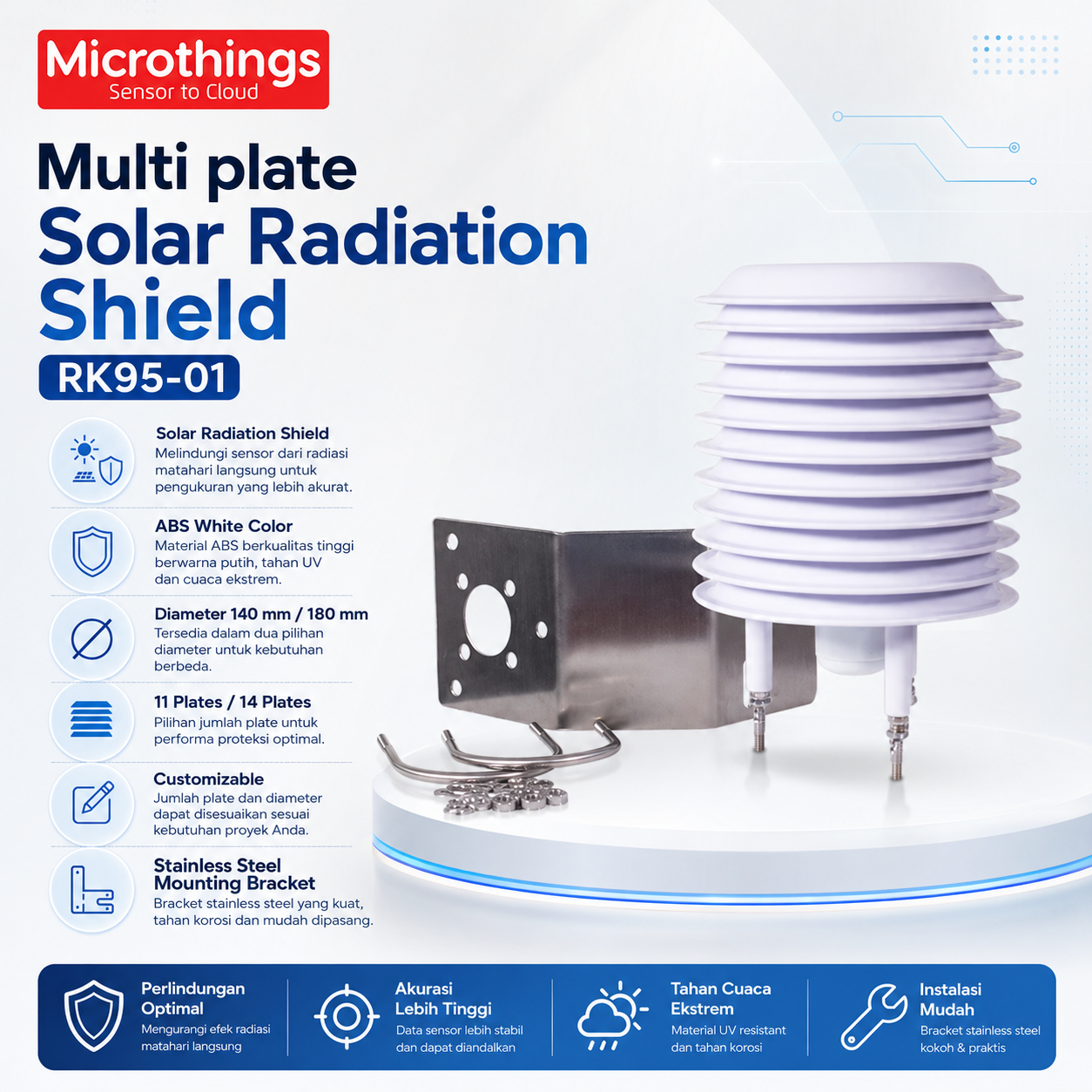Multi plate Solar Radiation Shield RK95-01 Multi plate Solar Radiation Shield RK95-01