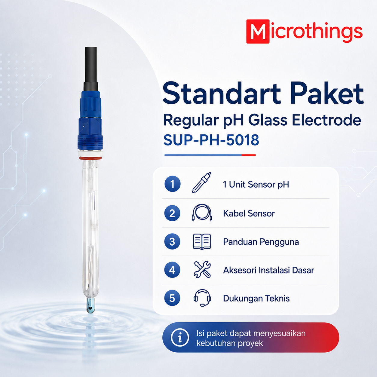 Regular pH glass electrode SUP-PH-5018 - Image 5