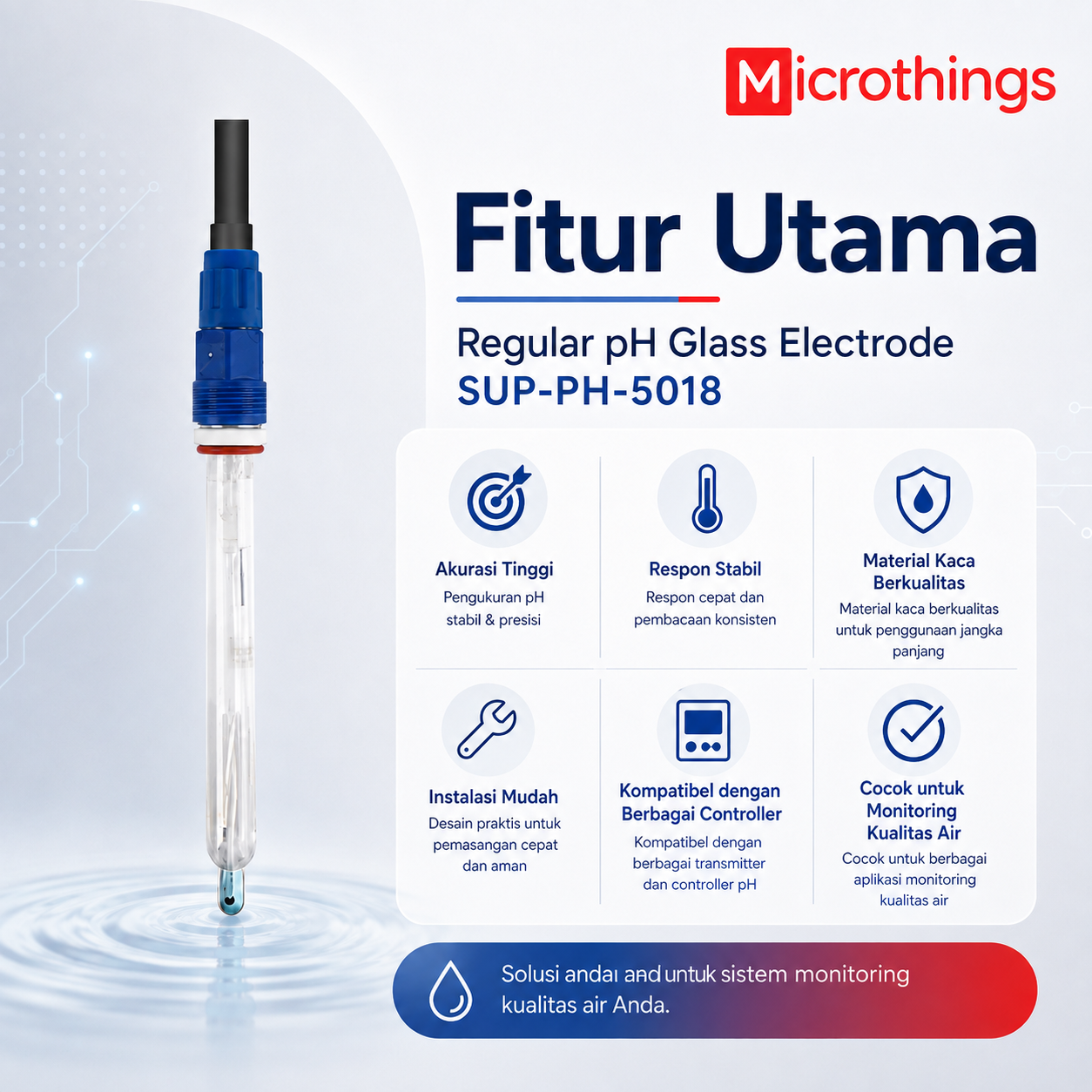 Regular pH glass electrode SUP-PH-5018 - Image 3