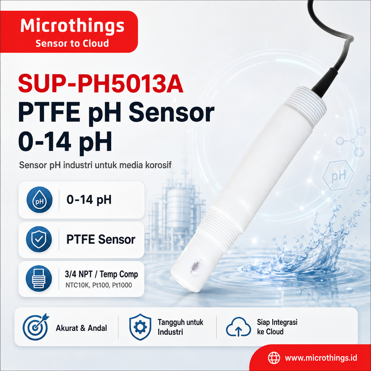 SUP-PH5013A PTFE pH Sensor 23082026 SUP-PH5013A PTFE pH Sensor 23082026