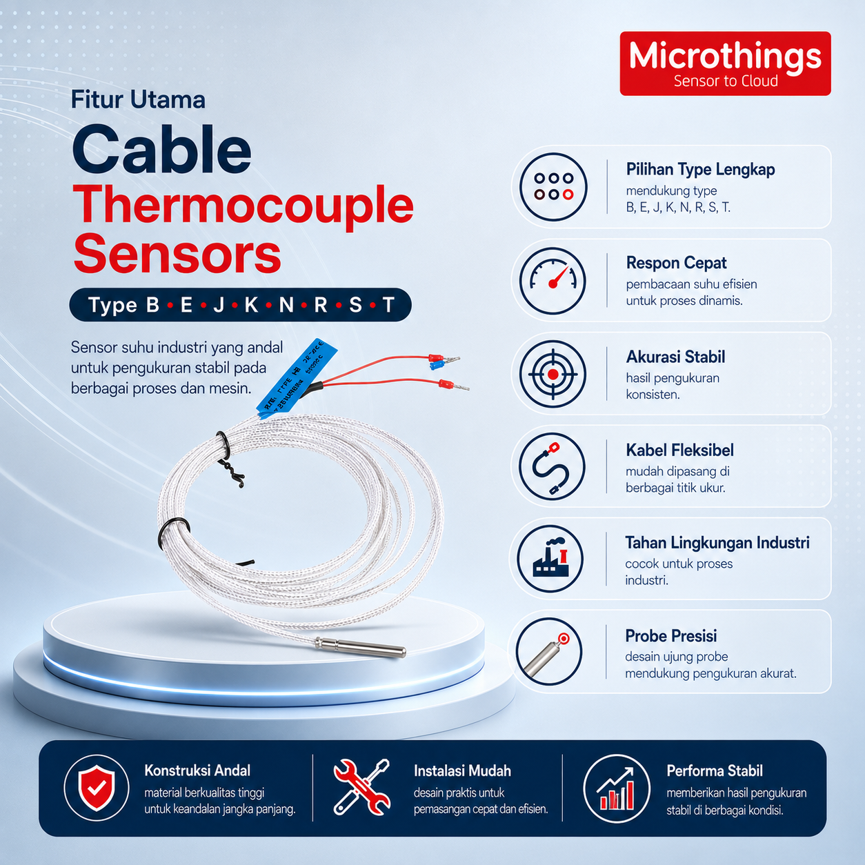 Cable Thermocouple Sensors B E J K N R S T - Image 2