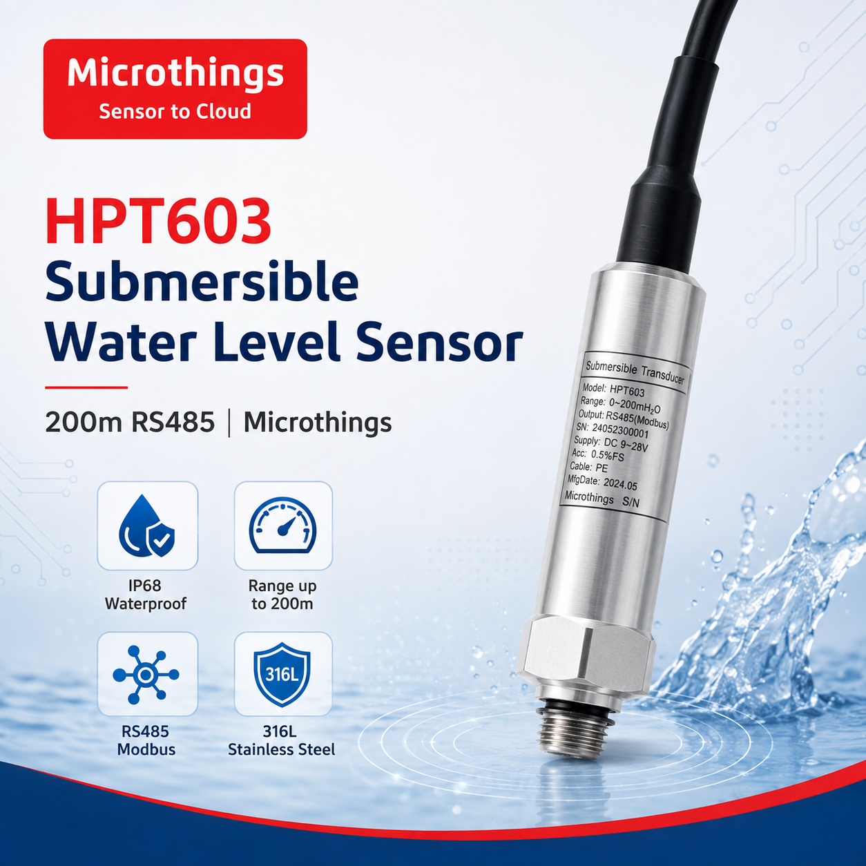 HPT603 Submersible Water Level Sensor 10082028
