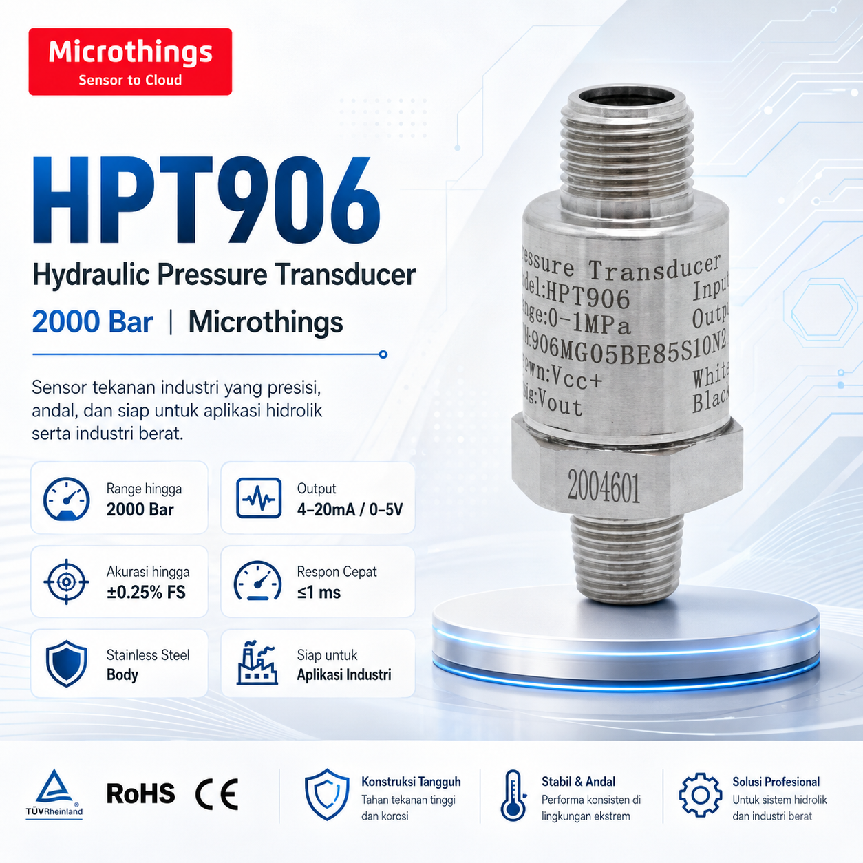 HPT906 Hydraulic Pressure Transducer 10082026 HPT906 Hydraulic Pressure Transducer 10082026