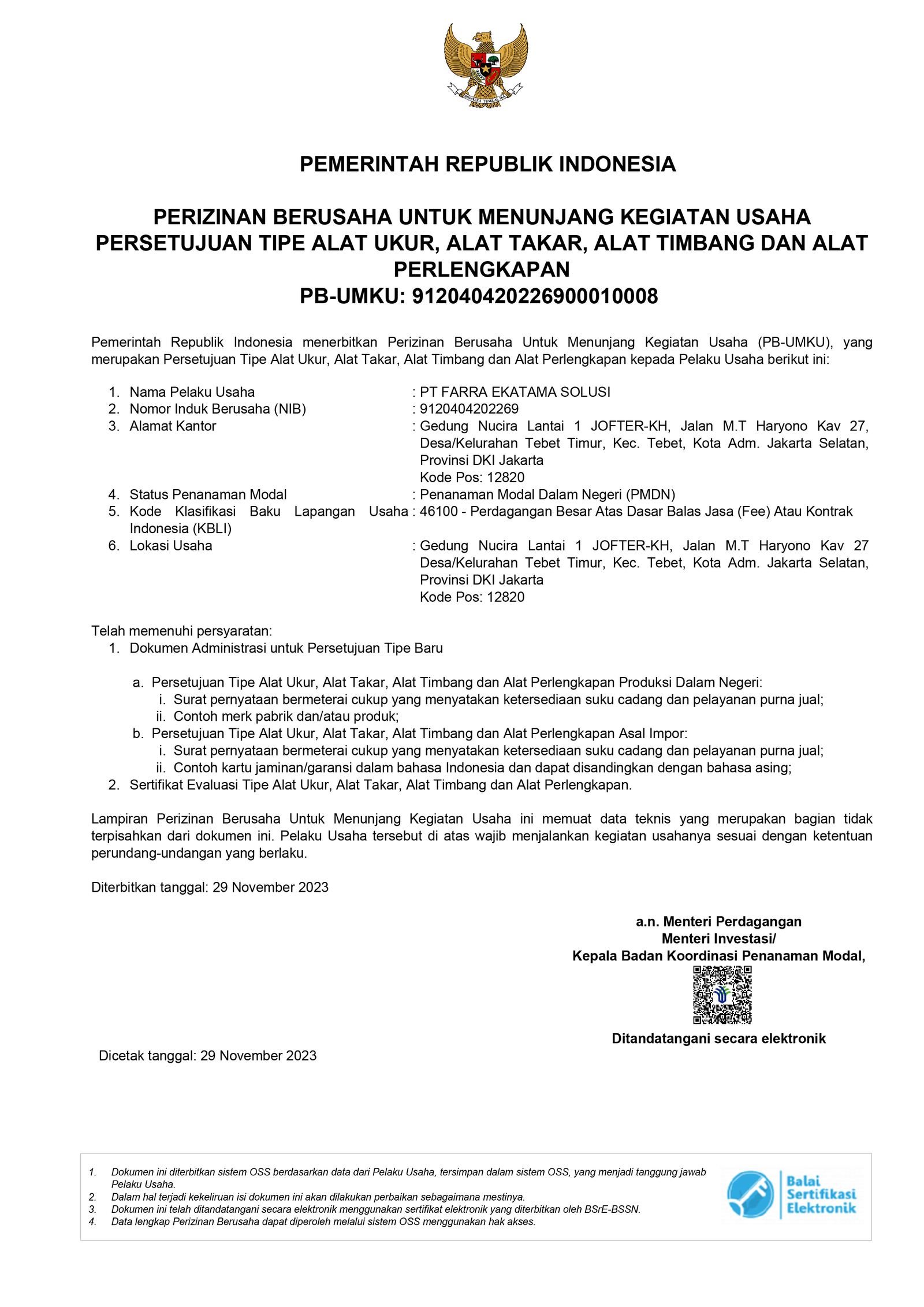 s Persetujuan Tipe Alat Ukur