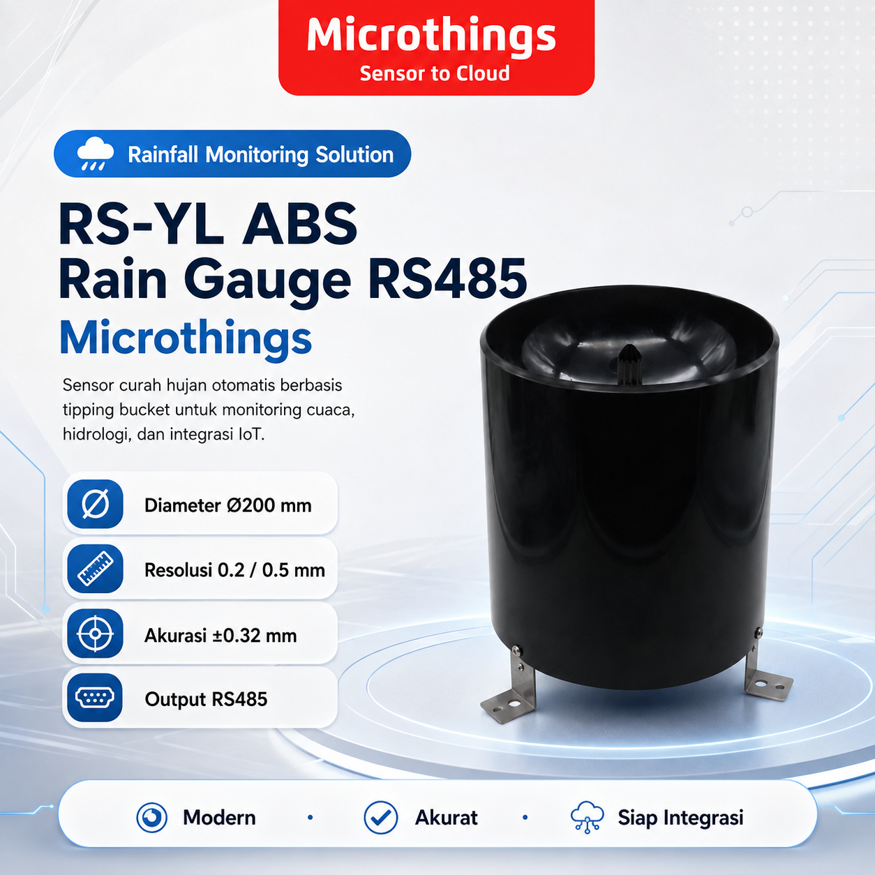 ABS Rain Gauge RS485 Microthings 22082026