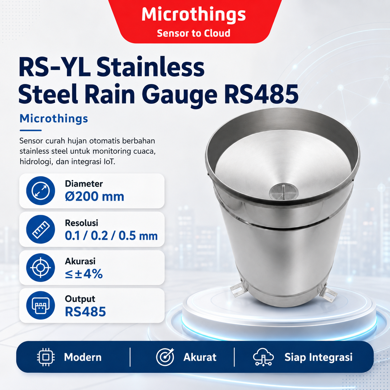 RS-YL Stainless Steel Rain Gauge 22082026 RS-YL Stainless Steel Rain Gauge 22082026