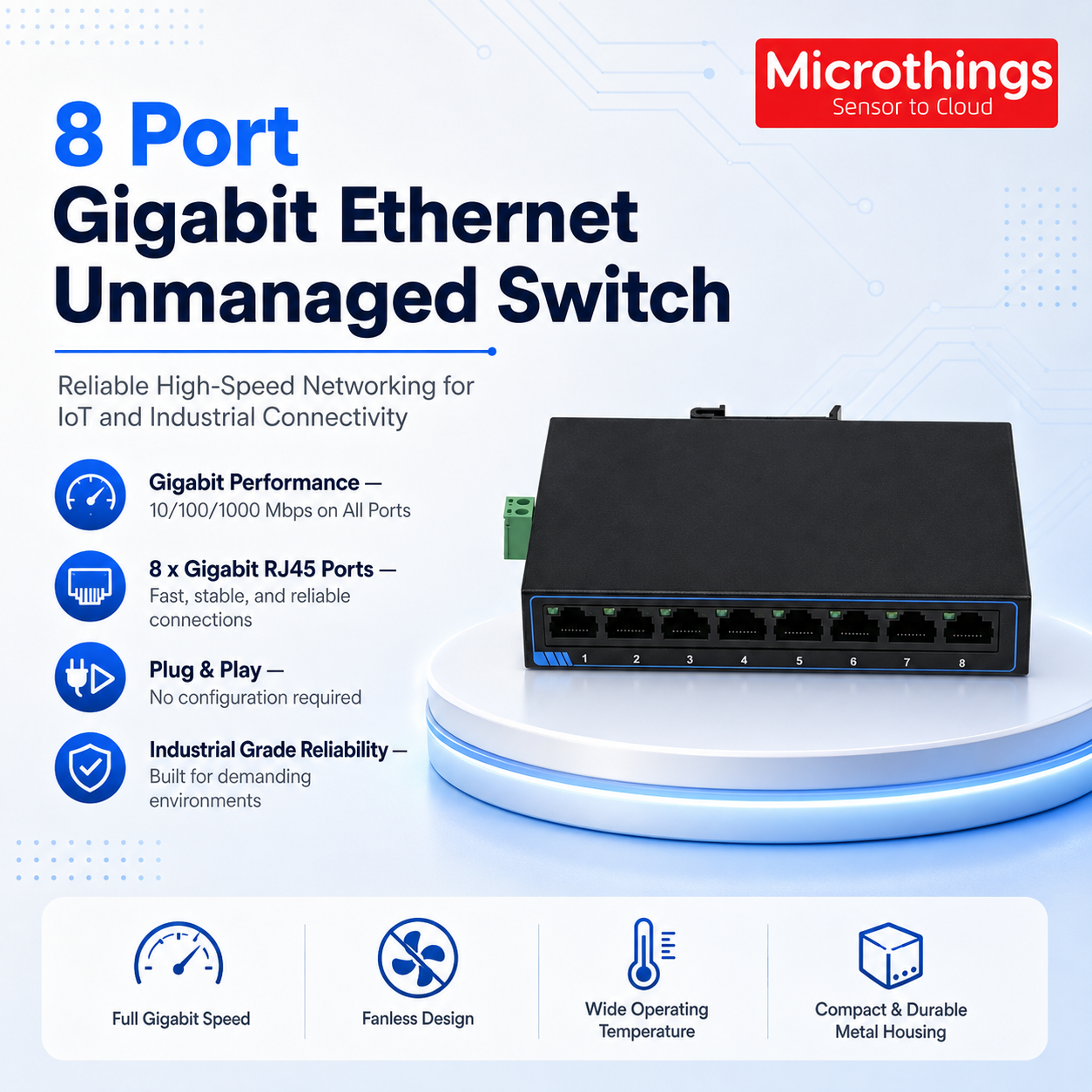 8 Port Gigabit Ethernet Unmanaged Switch - Image 5