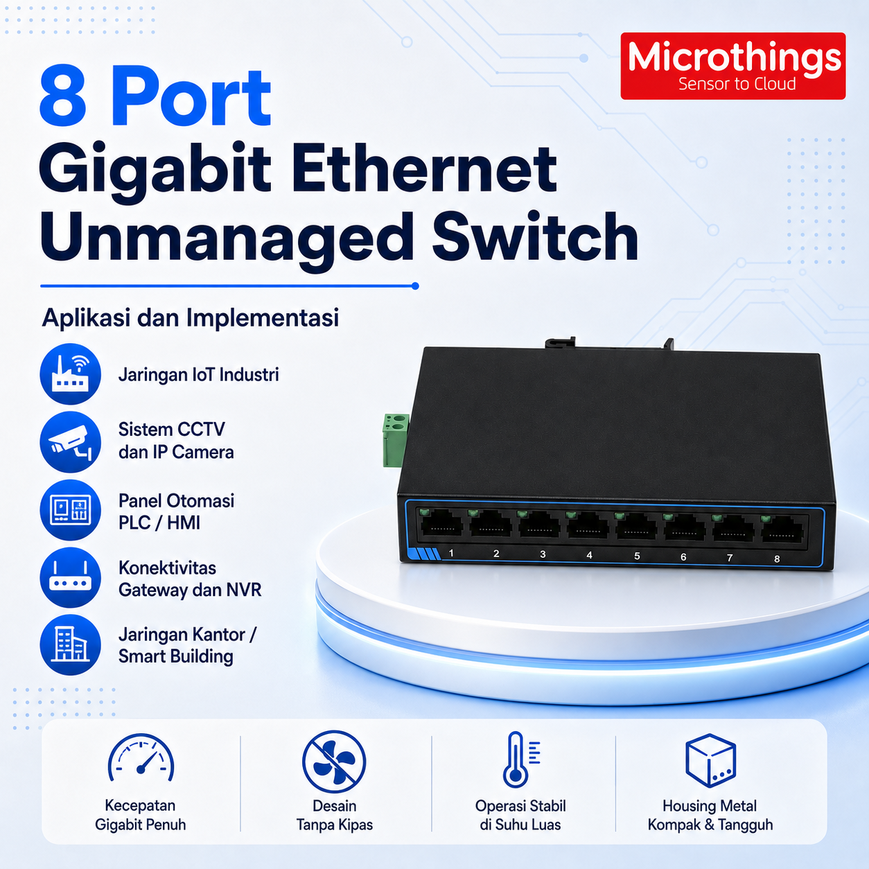 8 Port Gigabit Ethernet Unmanaged Switch - Image 2