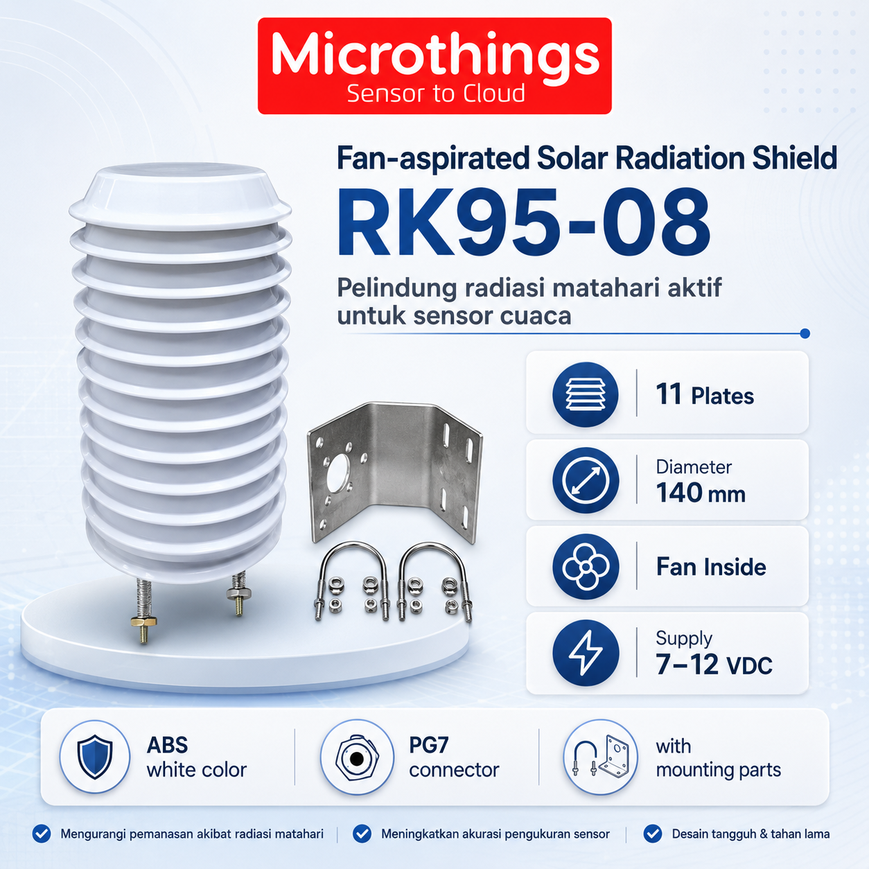 Fan-aspirated Solar Radiation Shield RK95-08