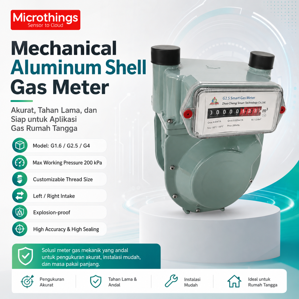 Mechanical Aluminum Shell Gas Meter 18052026