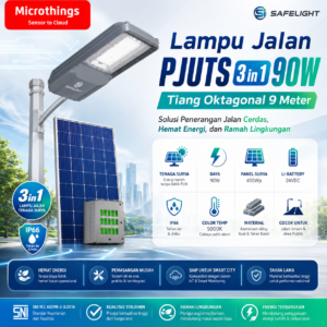 Lampu Jalan PJUTS 3 in 1 90W dan Tiang Oktagonal 9 Meter 31052026