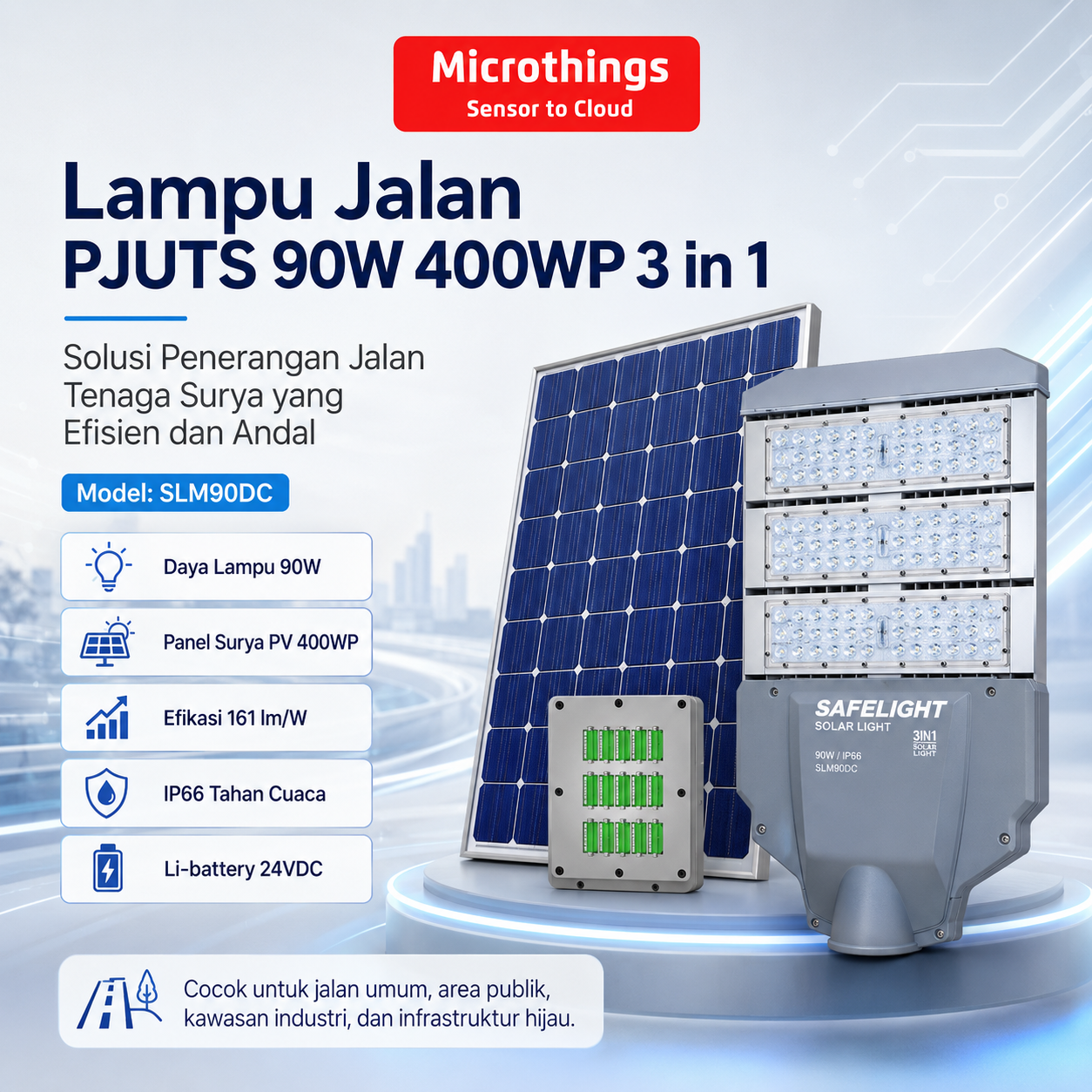 Lampu Jalan PJUTS 90W 400WP 3 in 1 27052026 Lampu Jalan PJUTS 90W 400WP 3 in 1 27052026