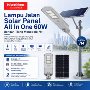 Lampu Jalan Solar Panel All In One 60W dan Tiang Monopole 27052026