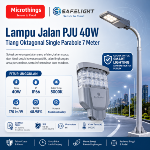 Lampu Jalan PJU 40W dan Tiang Oktagonal Single Parabole 7 Meter 02062026