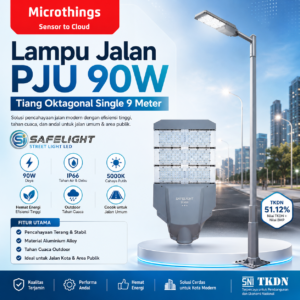 Lampu Jalan PJU 90W dan Tiang Oktagonal Single 9 Meter 03062026
