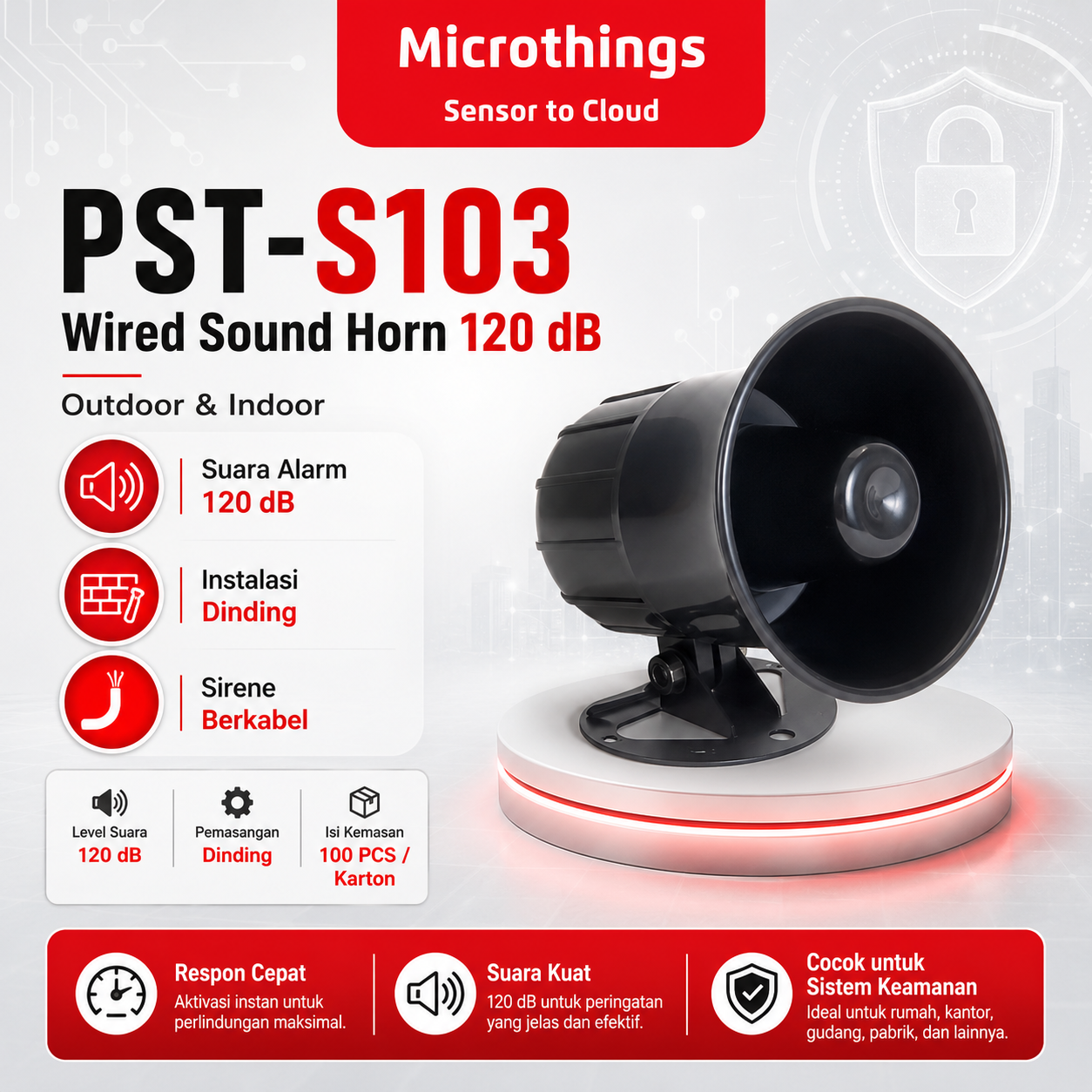 PST-S103 Wired Sound Horn 120 dB 29072026