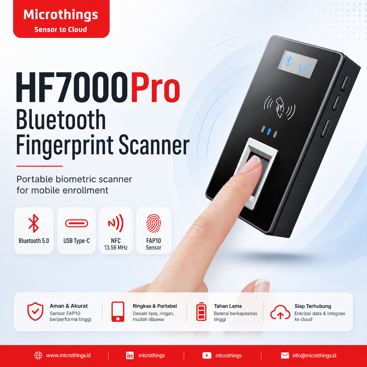 HF7000Pro Bluetooth Fingerprint Scanner
