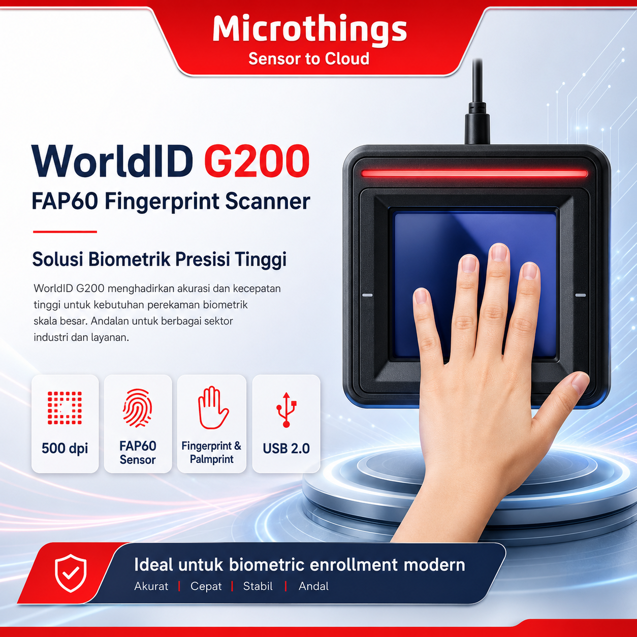 WorldID G200 FAP60 Fingerprint Scanner WorldID G200 FAP60 Fingerprint Scanner