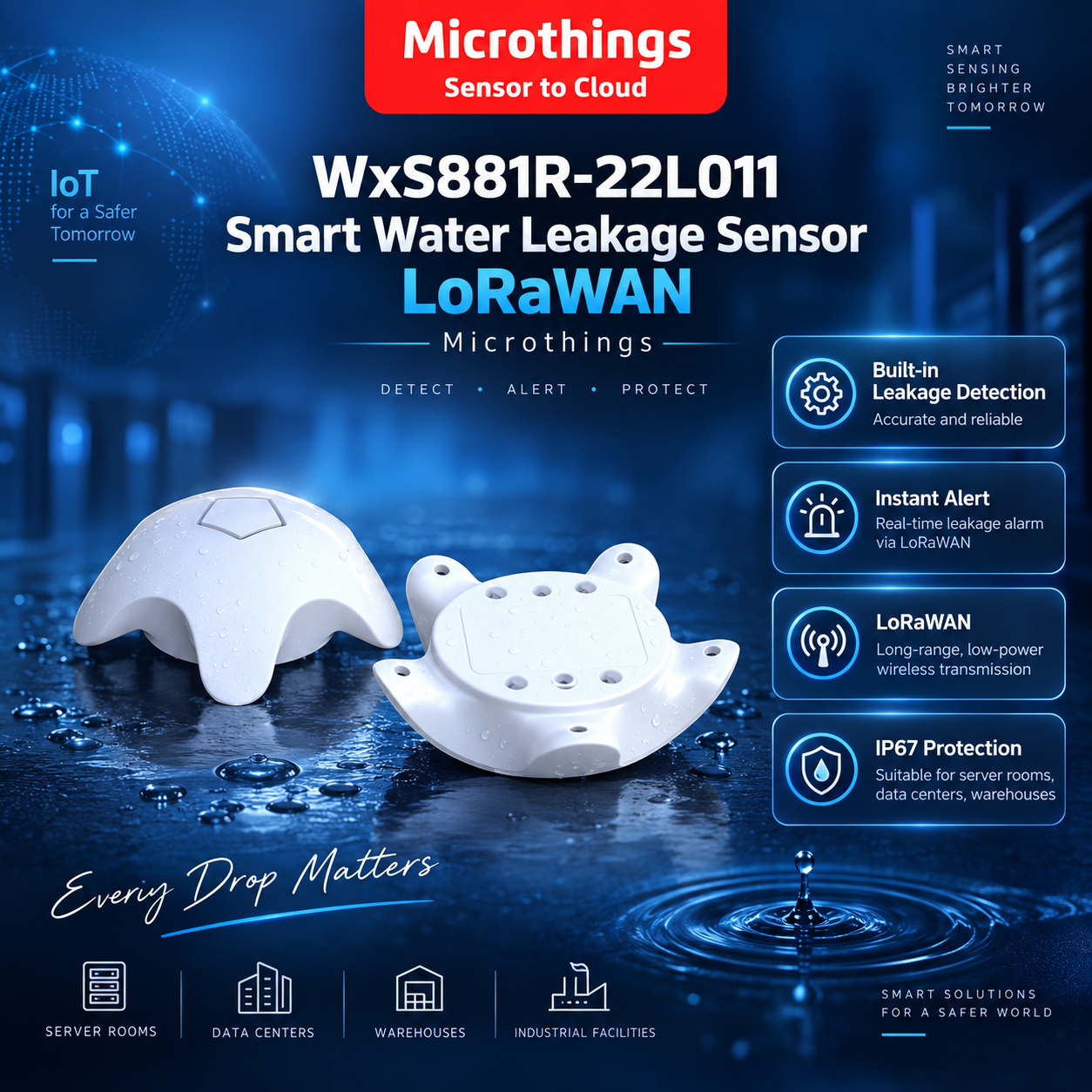WxS881R-22L011 Smart Water Leakage Sensor WxS881R-22L011 Smart Water Leakage Sensor